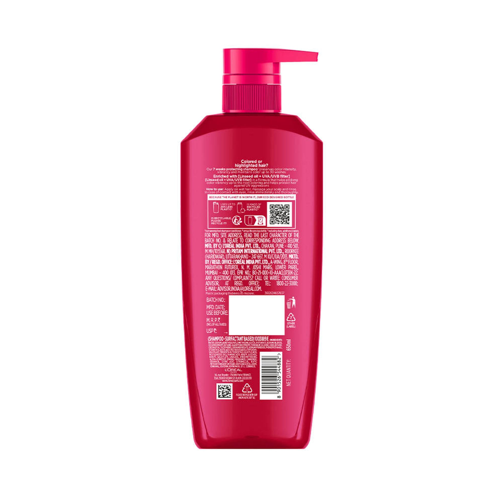 L'Oreal Paris Colour Protect Shampoo With UVA & UVB For Colour-Treated Hair