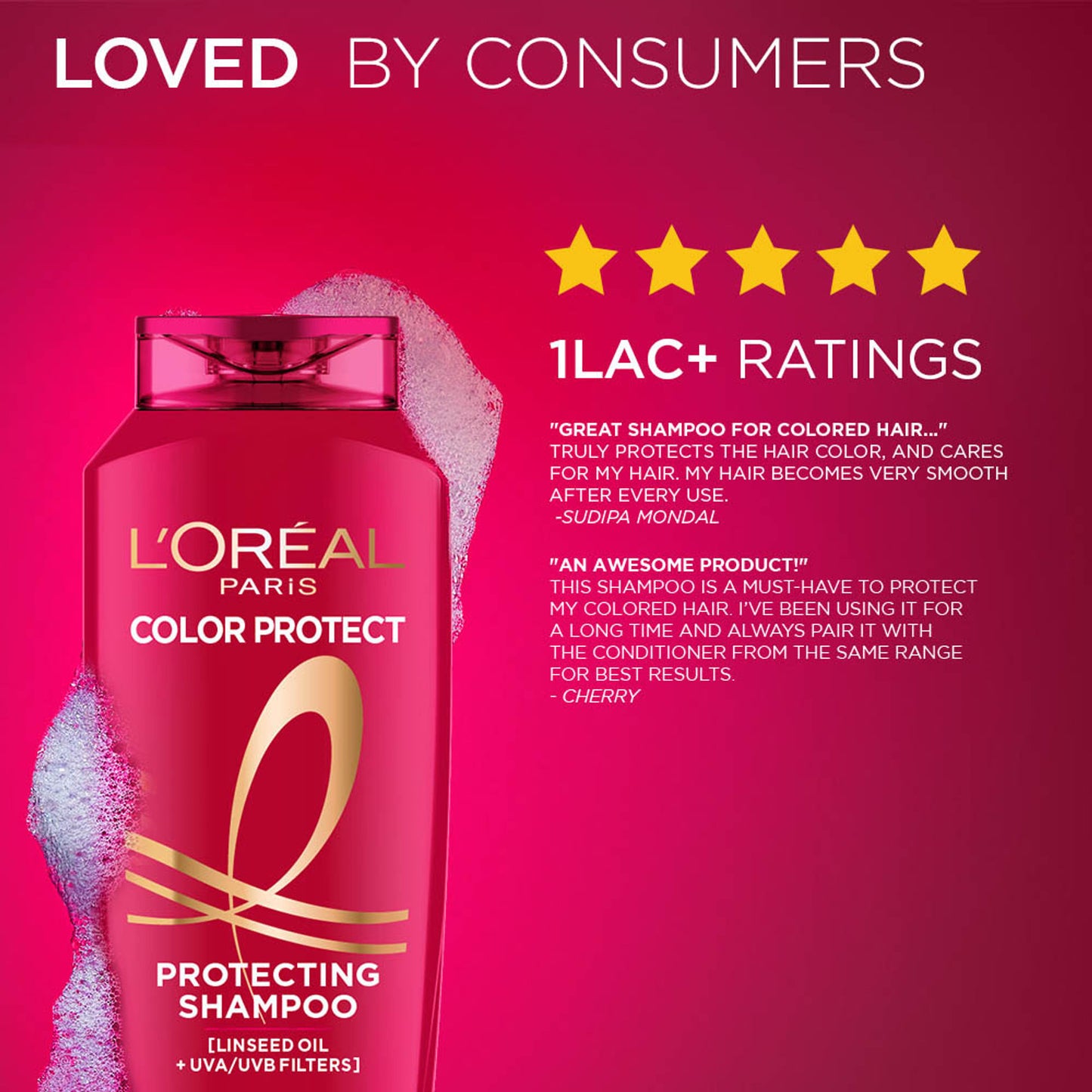 L'Oreal Paris Colour Protect Shampoo With UVA & UVB For Colour-Treated Hair