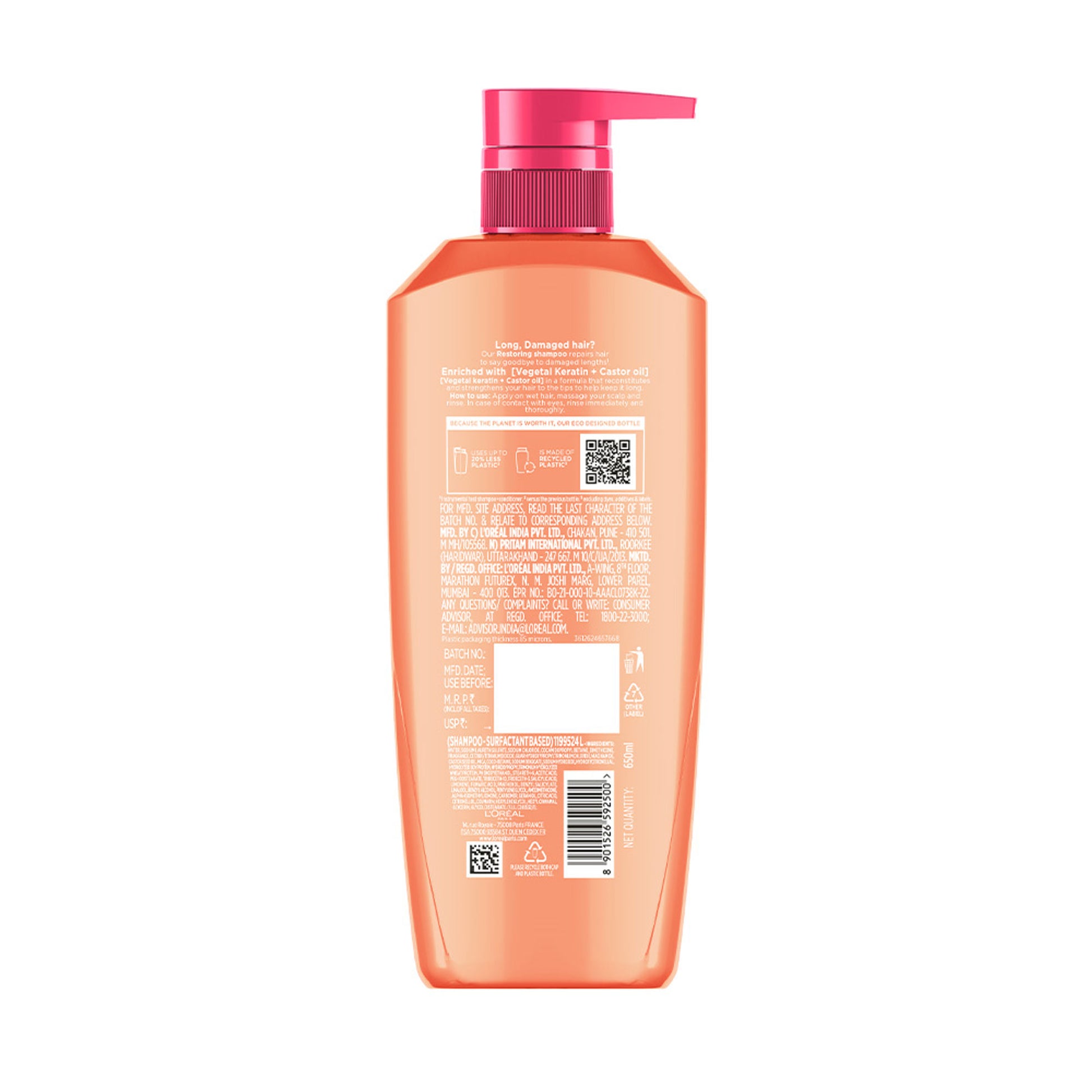 L'Oreal Paris Dream Lengths Restoring Shampoo For Long Damaged Hair