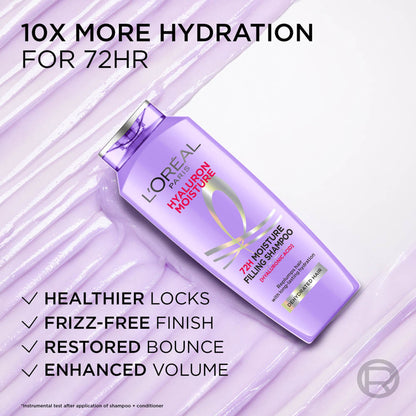 L'Oreal Paris Hyaluron Moisture Anti-frizz Shampoo With Hyaluronic Acid for 72 HR Hydrated Hair