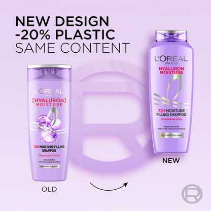 L'Oreal Paris Hyaluron Moisture Anti-frizz Shampoo With Hyaluronic Acid for 72 HR Hydrated Hair