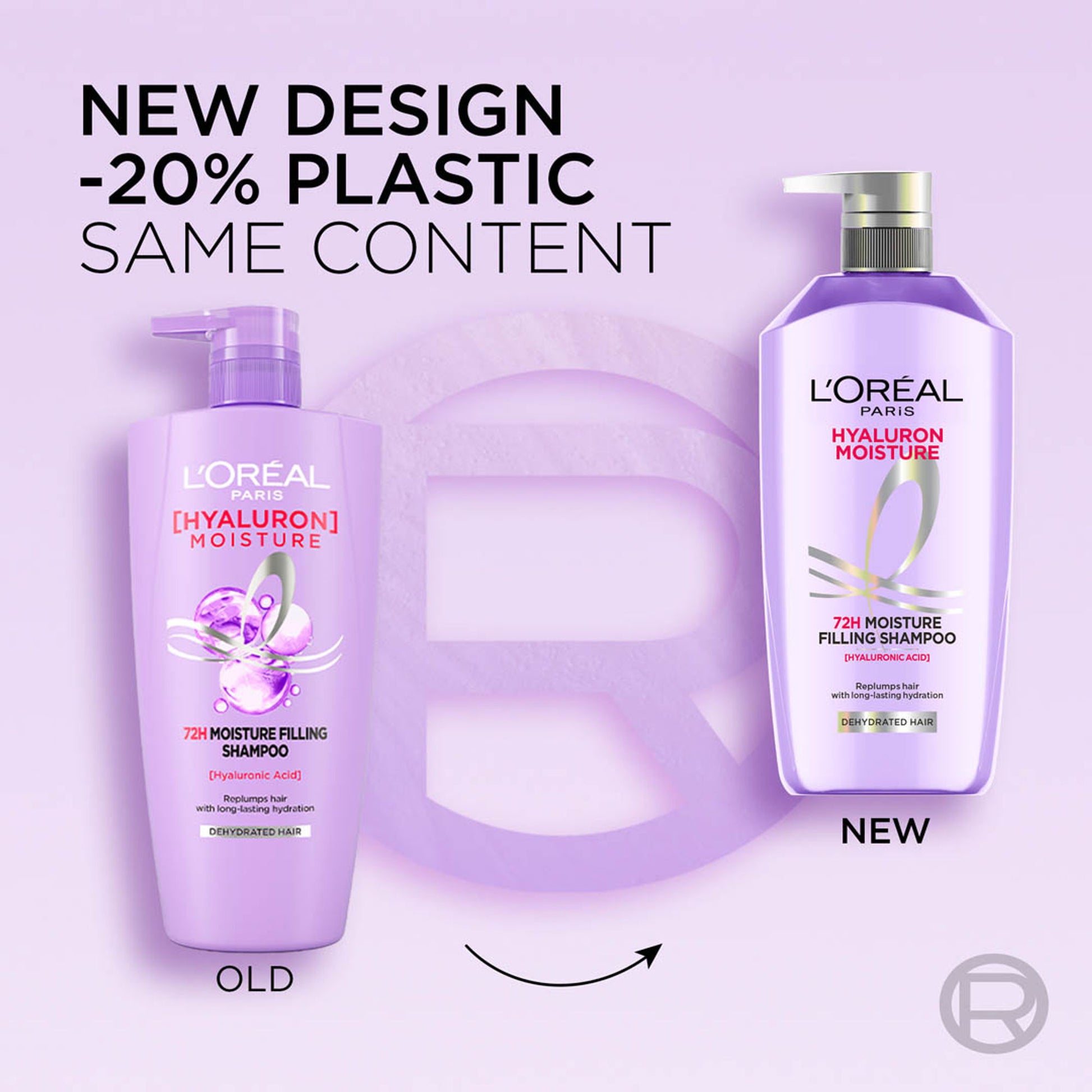 L'Oreal Paris Hyaluron Moisture Anti-frizz Shampoo With Hyaluronic Acid for 72 HR Hydrated Hair