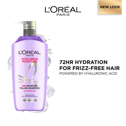 L'Oreal Paris Hyaluron Moisture Anti-frizz Shampoo With Hyaluronic Acid for 72 HR Hydrated Hair