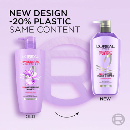 L'Oreal Paris Hyaluron Moisture Anti-frizz Shampoo With Hyaluronic Acid for 72 HR Hydrated Hair