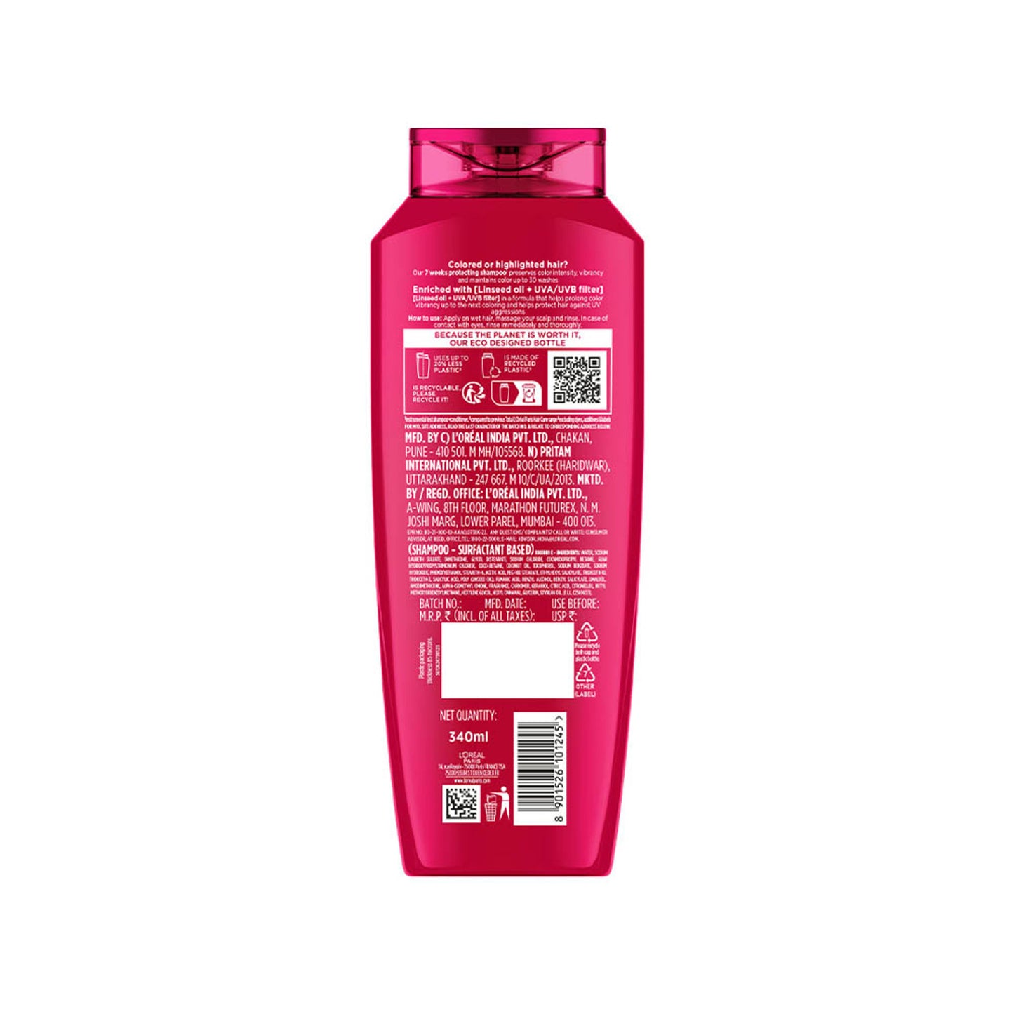 L'Oreal Paris Colour Protect Shampoo With UVA & UVB For Colour-Treated Hair