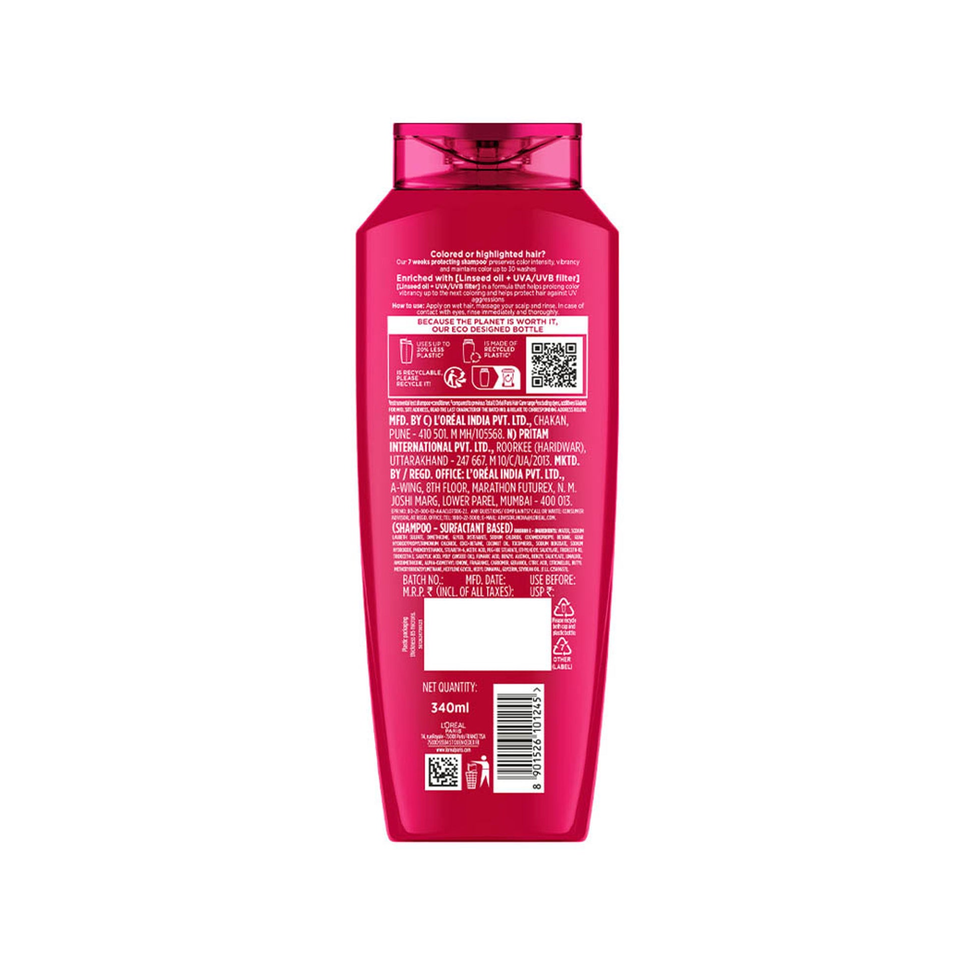 L'Oreal Paris Colour Protect Shampoo With UVA & UVB For Colour-Treated Hair