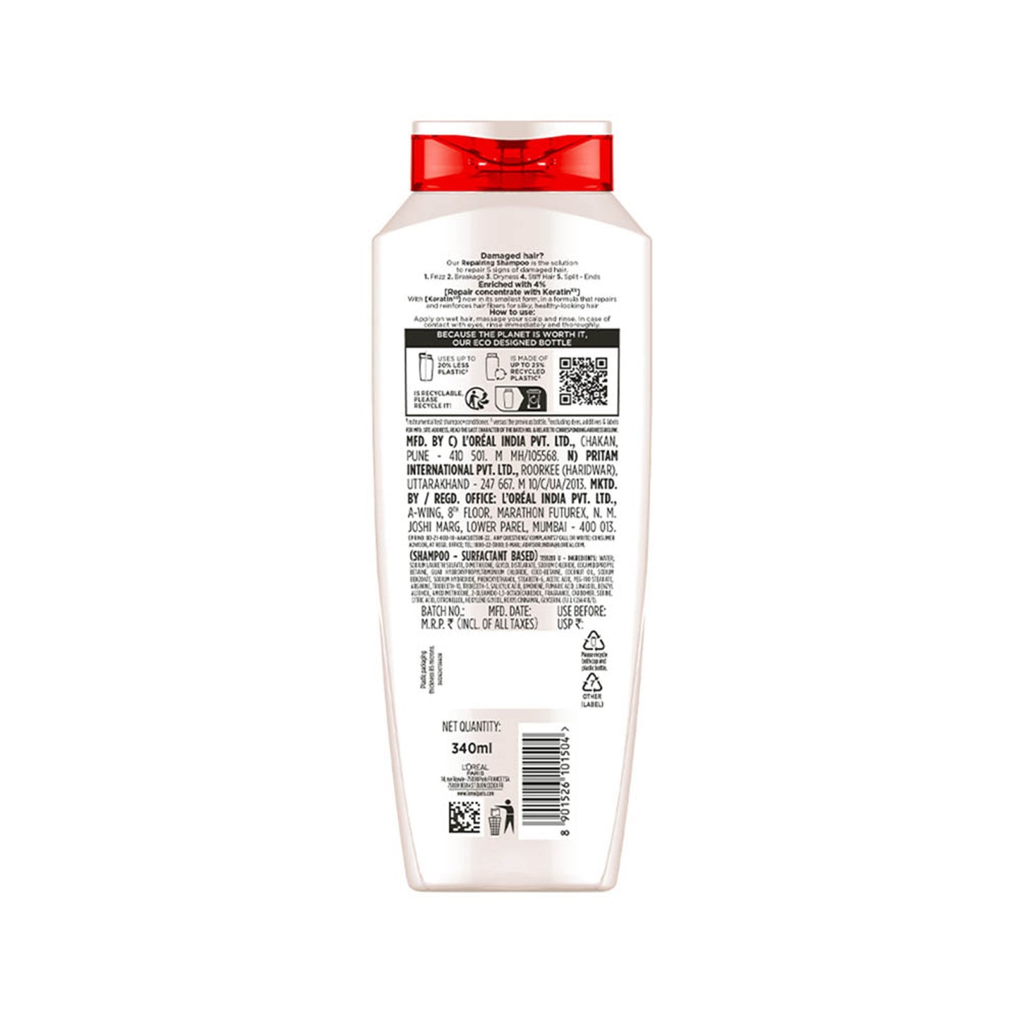 L'Oreal Paris Total Repair 5 Repairing Shampoo With Keratin XS For Damaged Hair