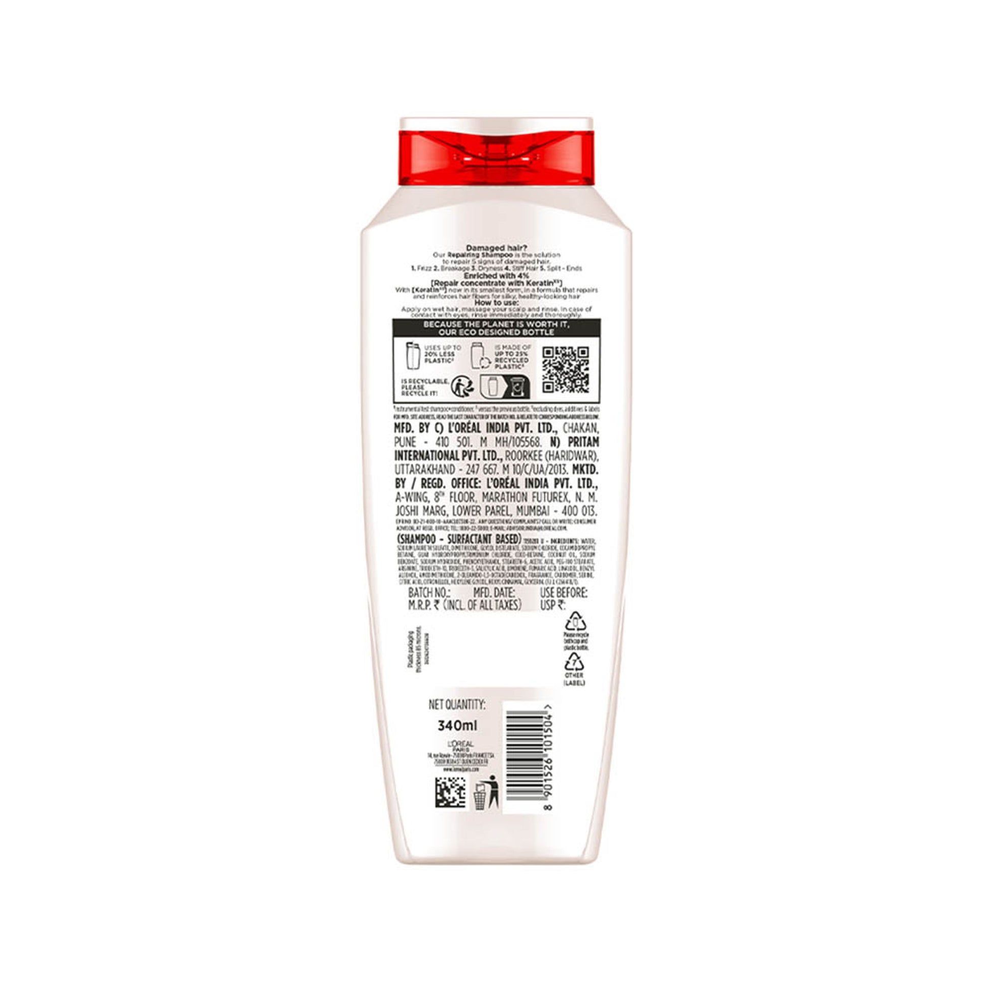 L'Oreal Paris Total Repair 5 Repairing Shampoo With Keratin XS For Damaged Hair