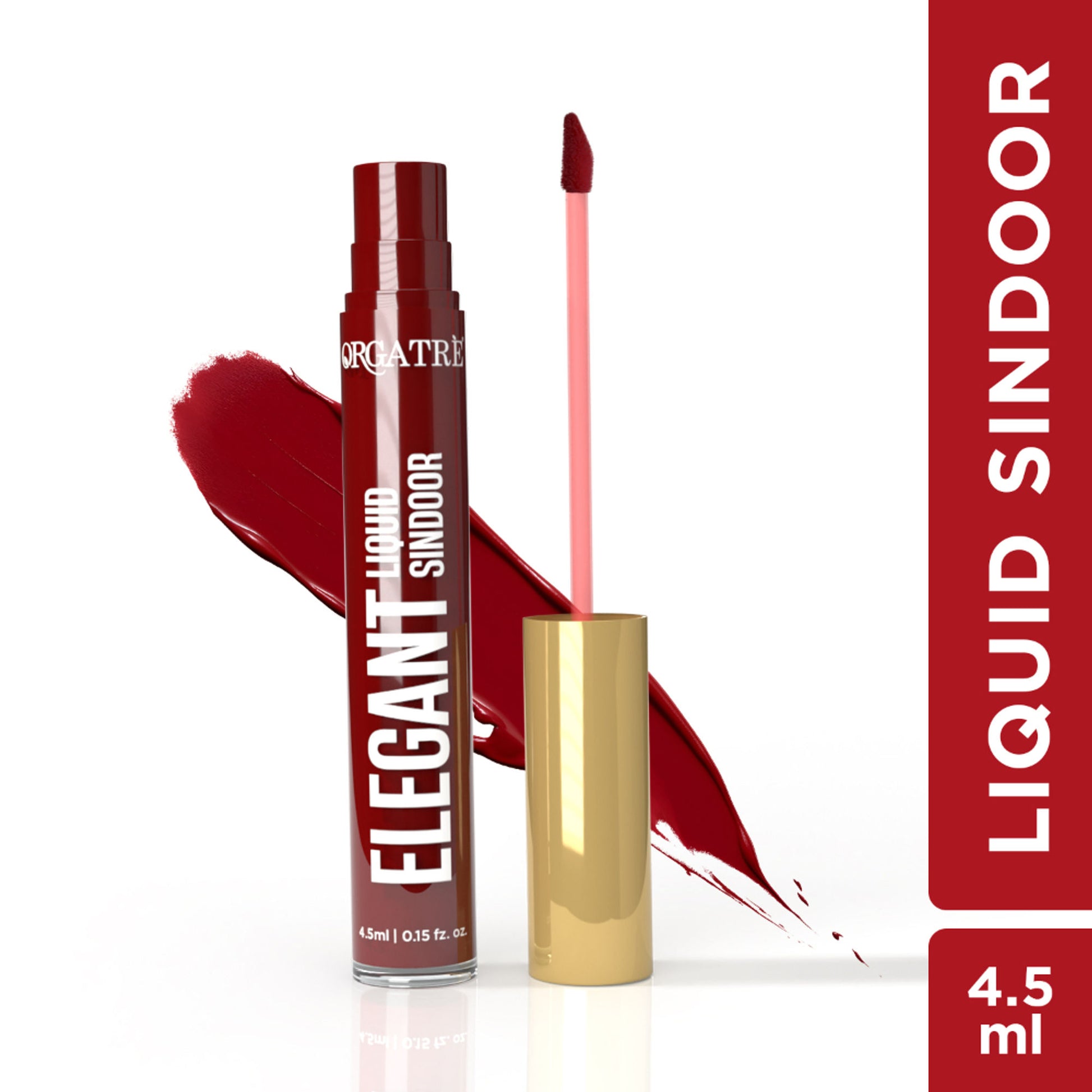 Orgatre Elegant Liquid Sindoor - Long-Lasting, Highly Pigmented, Skin-Friendly - Maroon