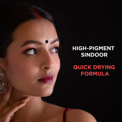 Orgatre Elegant Liquid Sindoor - Long-Lasting, Highly Pigmented, Skin-Friendly - Maroon