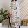 Dhiyona IE Women Floral Printed Cotton Kurta with Trousers & Dupatta
