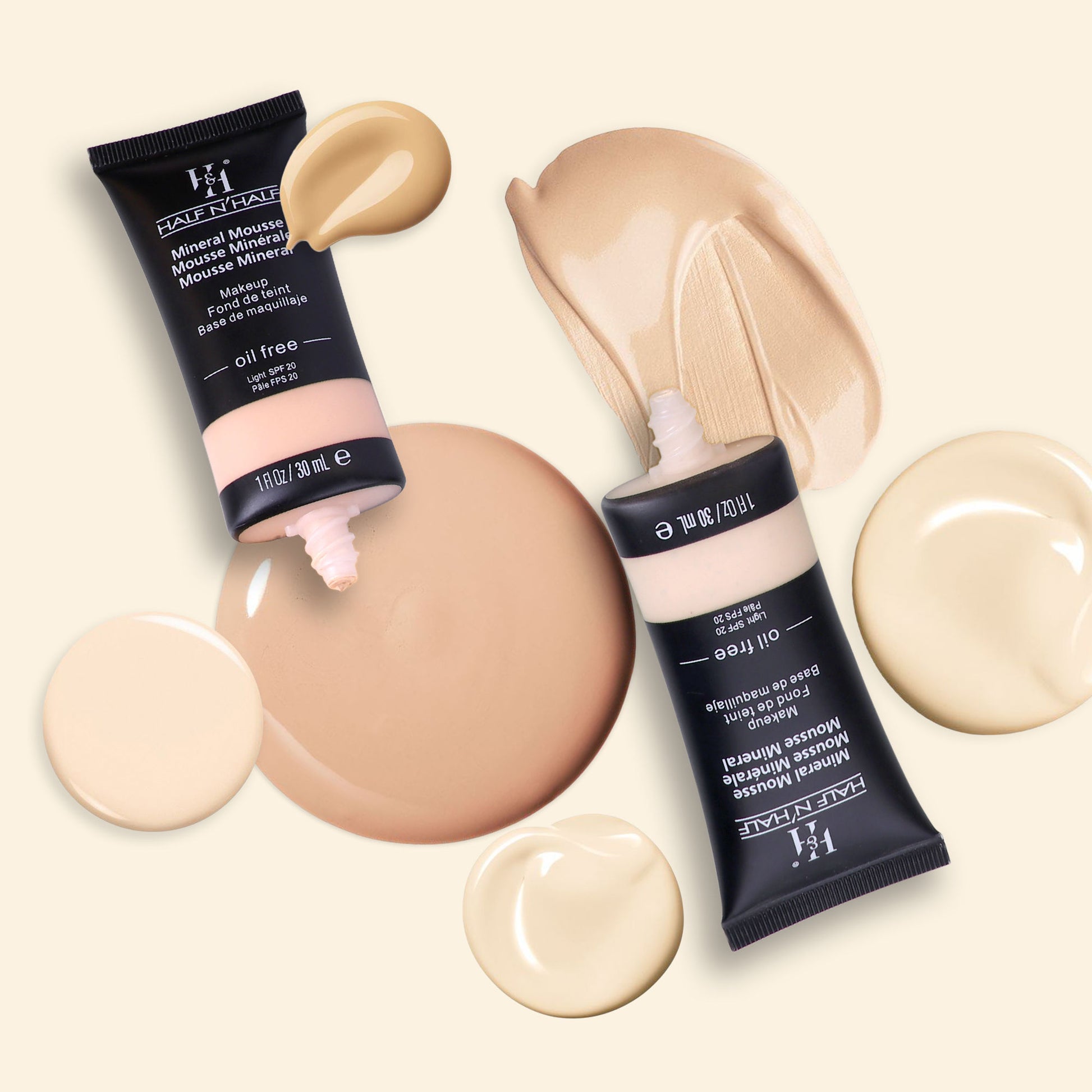 Half N Half Mineral Mousse Oil Free Foundation Light SPF 20 - Fair