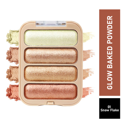 Half N Half Glow Baked Highlighter Powder - Snow Flake 01