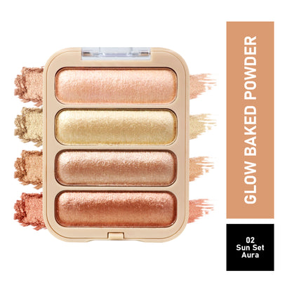 Half N Half Glow Baked Highlighter Powder - Sunset-Aura