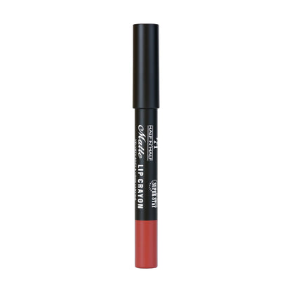 Half N Half Matte Velvet Lip Crayon in Brown Haze, showing the dual-ended design and rich, velvety lipstick texture.