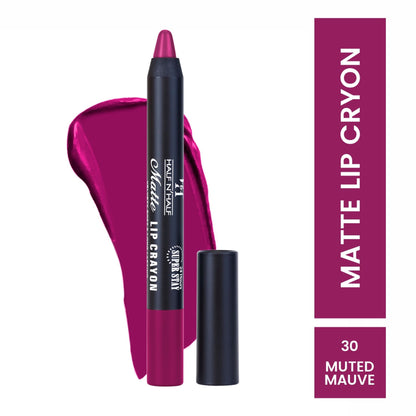 Half N Half Matte Velvet Soft & Long Lasting 24h Super Stay Lip Crayon - 30 Muted Mauve