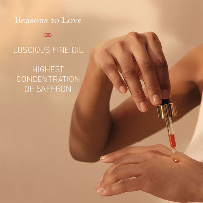 Kama Ayurveda Kumkumadi Thailam Ayurvedic night serum in a glass bottle with dropper, designed for skincare and beauty.