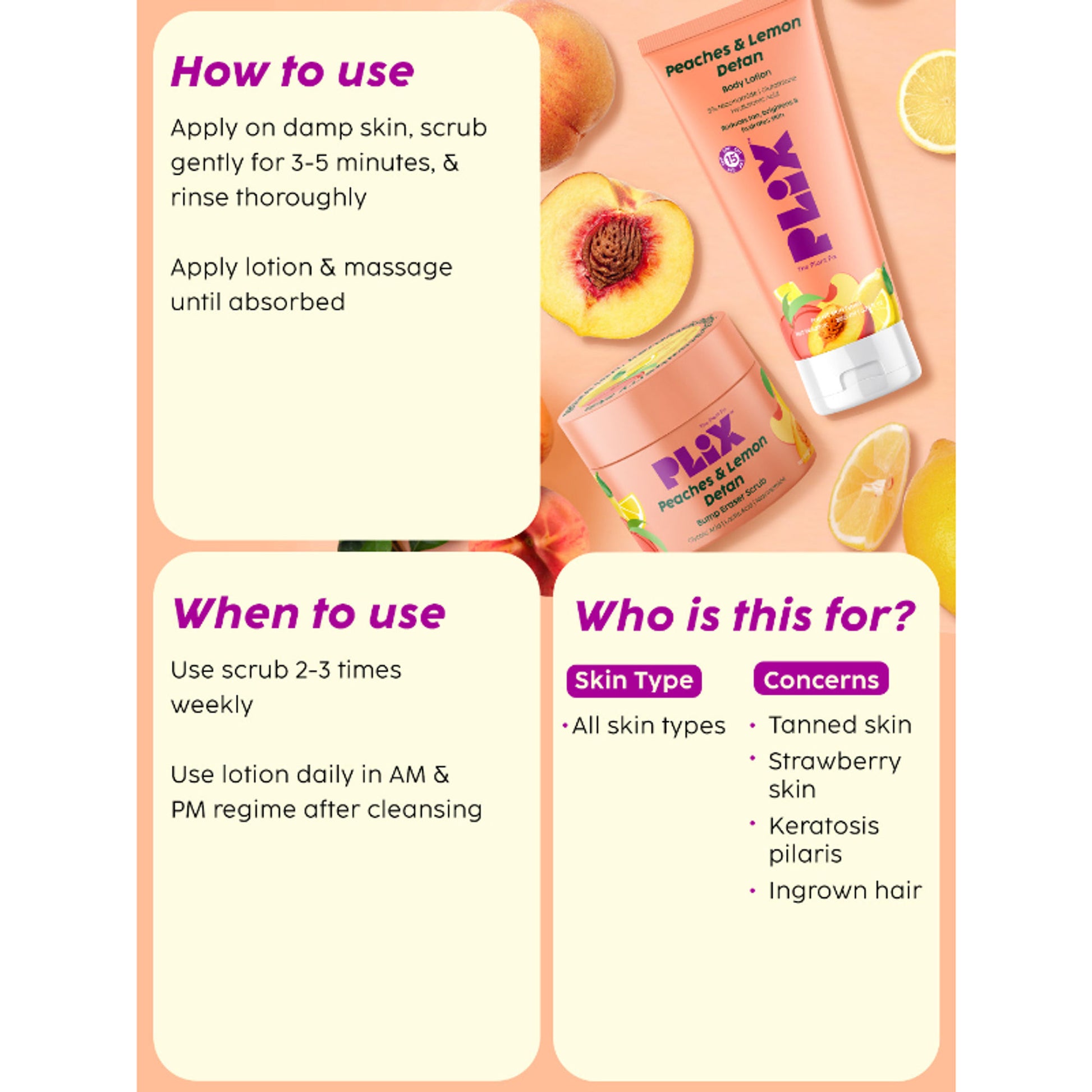 Plix Peaches & Lemon Detan Bump Eraser Scrub