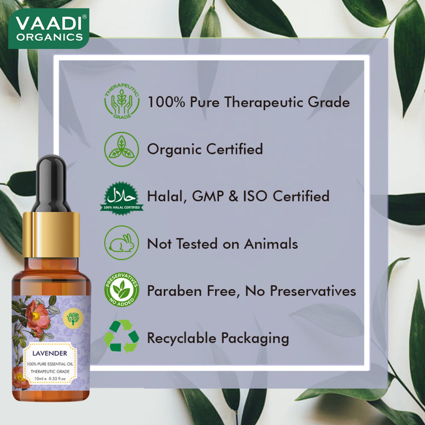Vaadi Herbals Lavender 100% Pure Essential Oil Therapeutic Grade