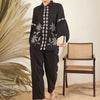 Dhiyona IE Black Floral Embroidered Straight A-Line Kurta With Trouser