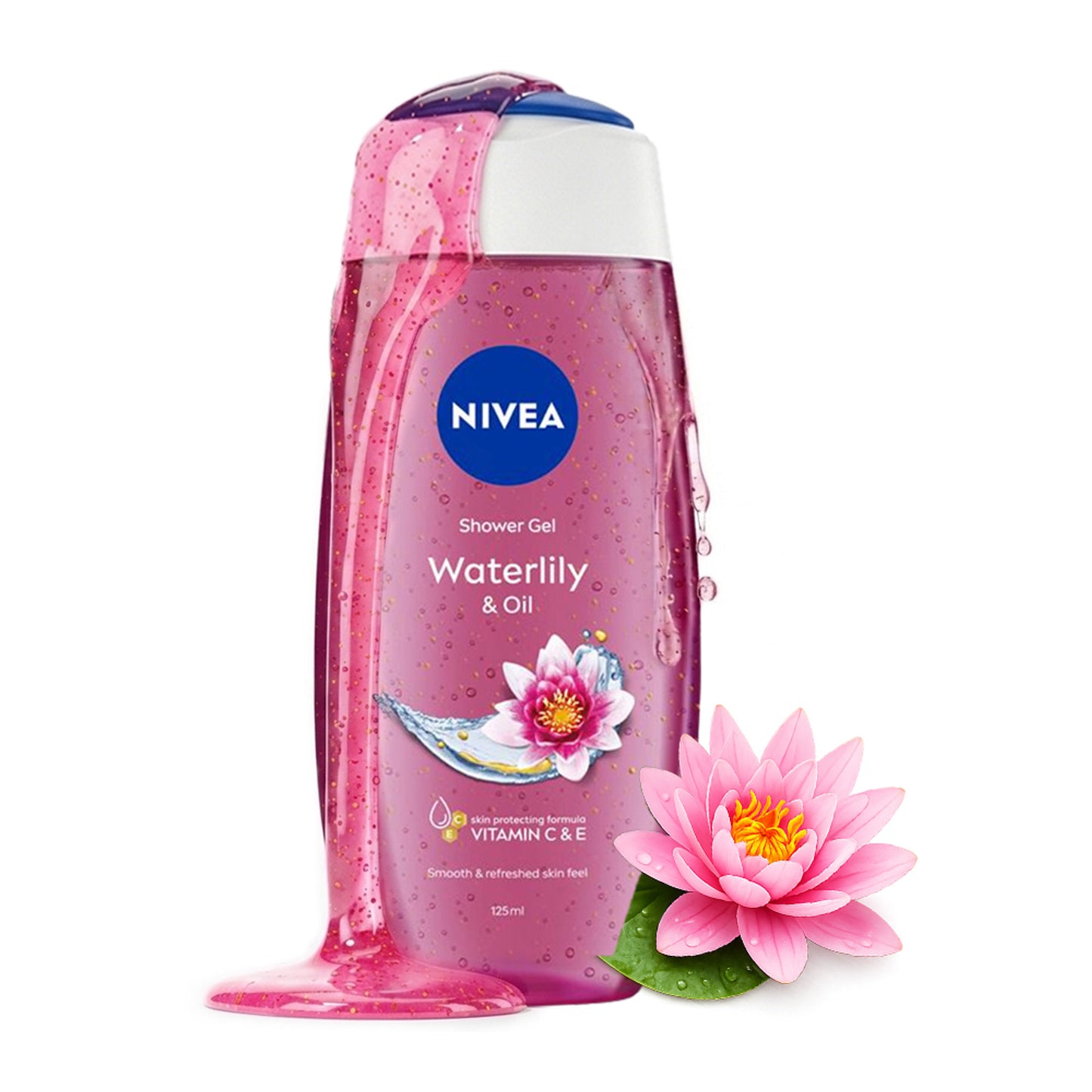 NIVEA Waterlily & care oil Body wash for long-lasting freshness