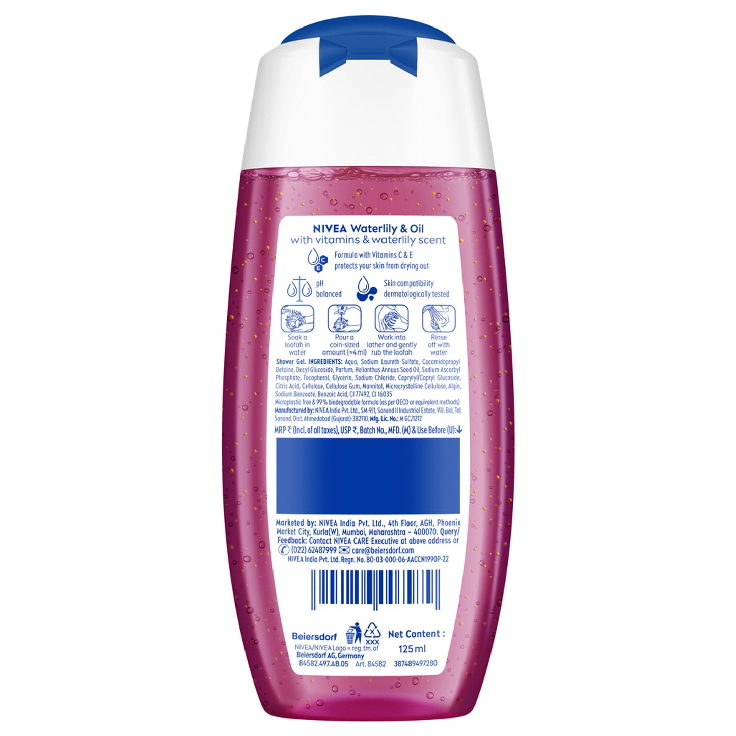 NIVEA Waterlily & care oil Body wash for long-lasting freshness