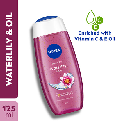 NIVEA Waterlily & care oil Body wash for long-lasting freshness
