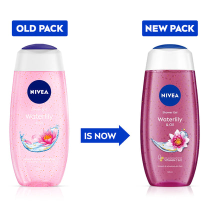 NIVEA Waterlily & care oil Body wash for long-lasting freshness