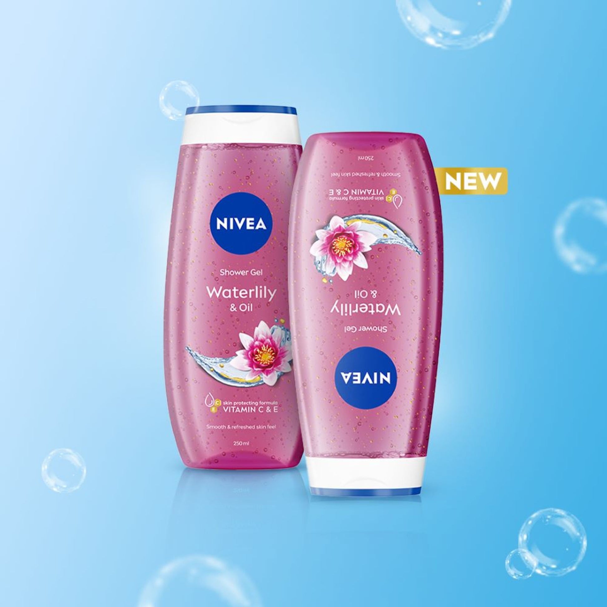 NIVEA Waterlily & care oil Body wash for long-lasting freshness