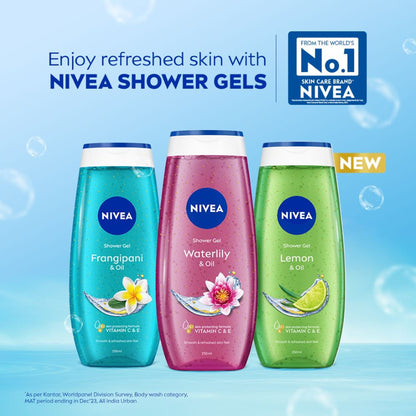 NIVEA Waterlily & care oil Body wash for long-lasting freshness