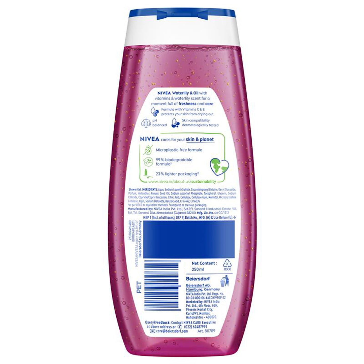 NIVEA Waterlily & care oil Body wash for long-lasting freshness