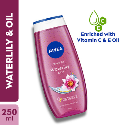 NIVEA Waterlily & care oil Body wash for long-lasting freshness