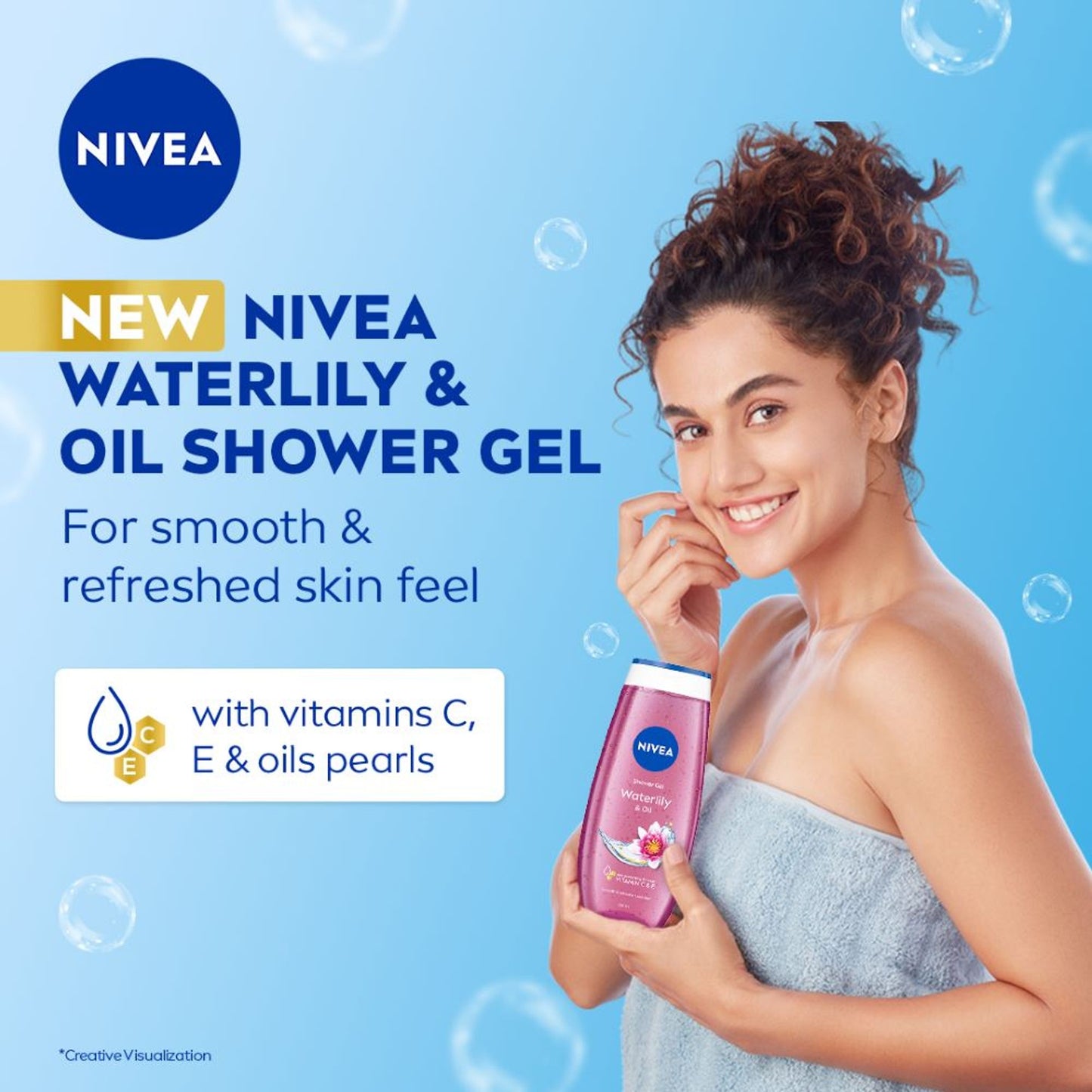 NIVEA Waterlily & care oil Body wash for long-lasting freshness
