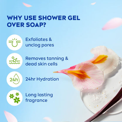 NIVEA Waterlily & care oil Body wash for long-lasting freshness