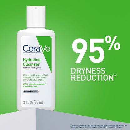 CeraVe Hydrating Cleanser Non-Foaming Face Wash for Dry Skin with Ceramides, Dermatologist Recommend