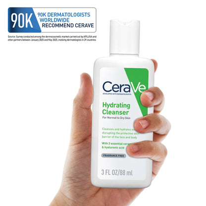 CeraVe Hydrating Cleanser Non-Foaming Face Wash for Dry Skin with Ceramides, Dermatologist Recommend