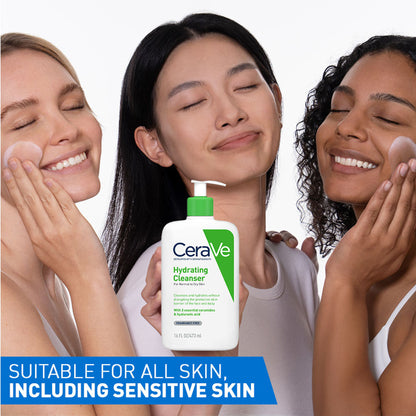 CeraVe Hydrating Cleanser Non-Foaming Face Wash for Dry Skin with Ceramides, Dermatologist Recommend