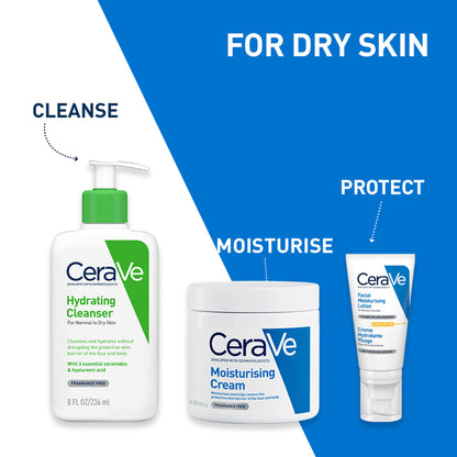 CeraVe Hydrating Cleanser Non-Foaming Face Wash for Dry Skin with Ceramides, Dermatologist Recommend