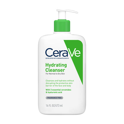 CeraVe Hydrating Cleanser Non-Foaming Face Wash for Dry Skin with Ceramides, Dermatologist Recommend