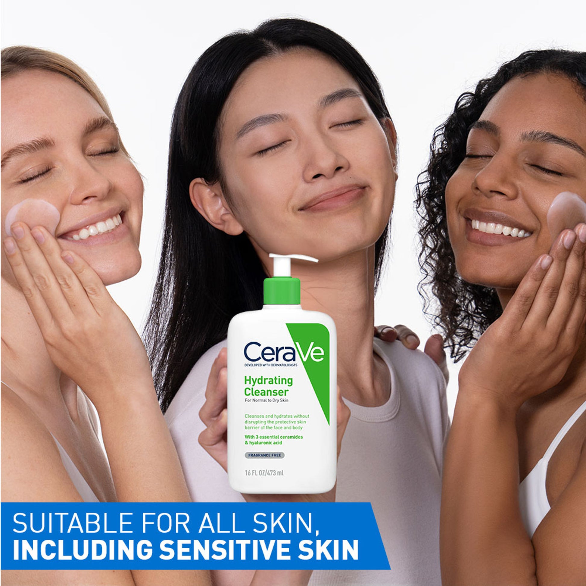 CeraVe Hydrating Cleanser Non-Foaming Face Wash for Dry Skin with Ceramides, Dermatologist Recommend