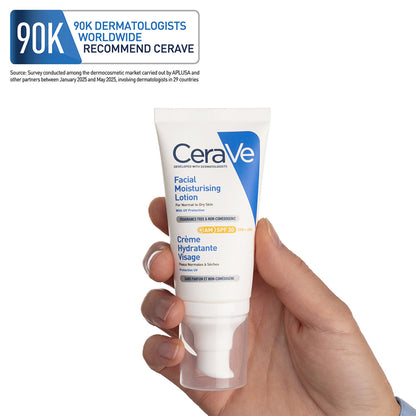 CeraVe AM Facial Moisturizier With Sunscreen SPF 50 UVB + UVA, Dermatologist Recommended Day Cream