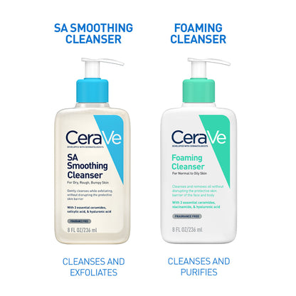 CeraVe SA Smoothing Cleanser For Dry, Rough & Bumpy Skin, Face Wash With Salicylic Acid & Ceramides