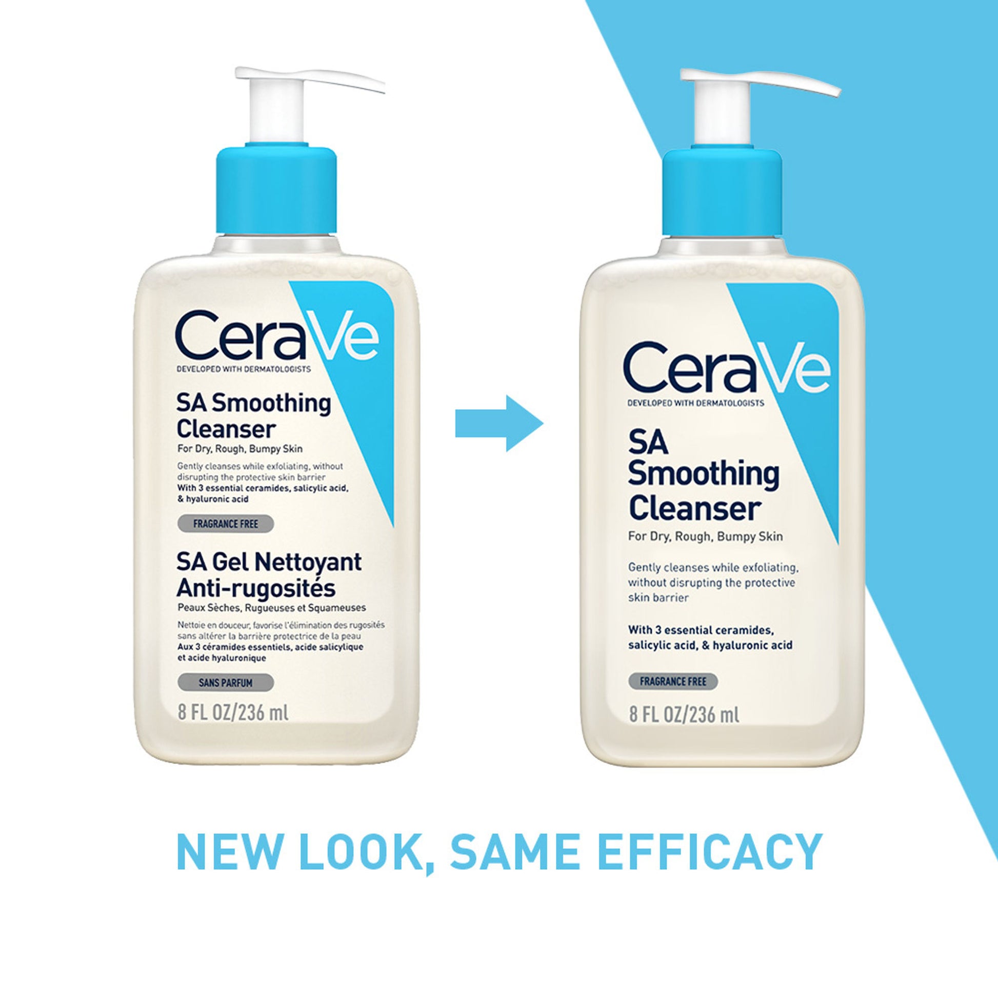 CeraVe SA Smoothing Cleanser For Dry, Rough & Bumpy Skin, Face Wash With Salicylic Acid & Ceramides