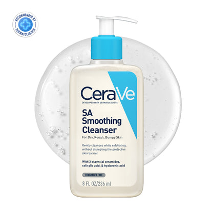 CeraVe SA Smoothing Cleanser For Dry, Rough & Bumpy Skin, Face Wash With Salicylic Acid & Ceramides