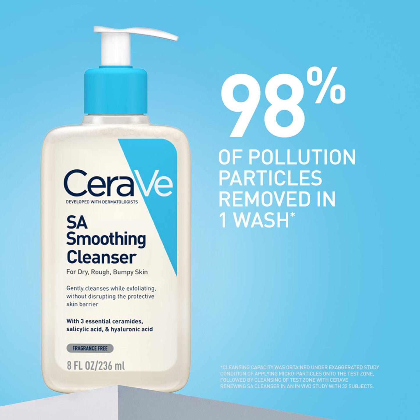 CeraVe SA Smoothing Cleanser For Dry, Rough & Bumpy Skin, Face Wash With Salicylic Acid & Ceramides