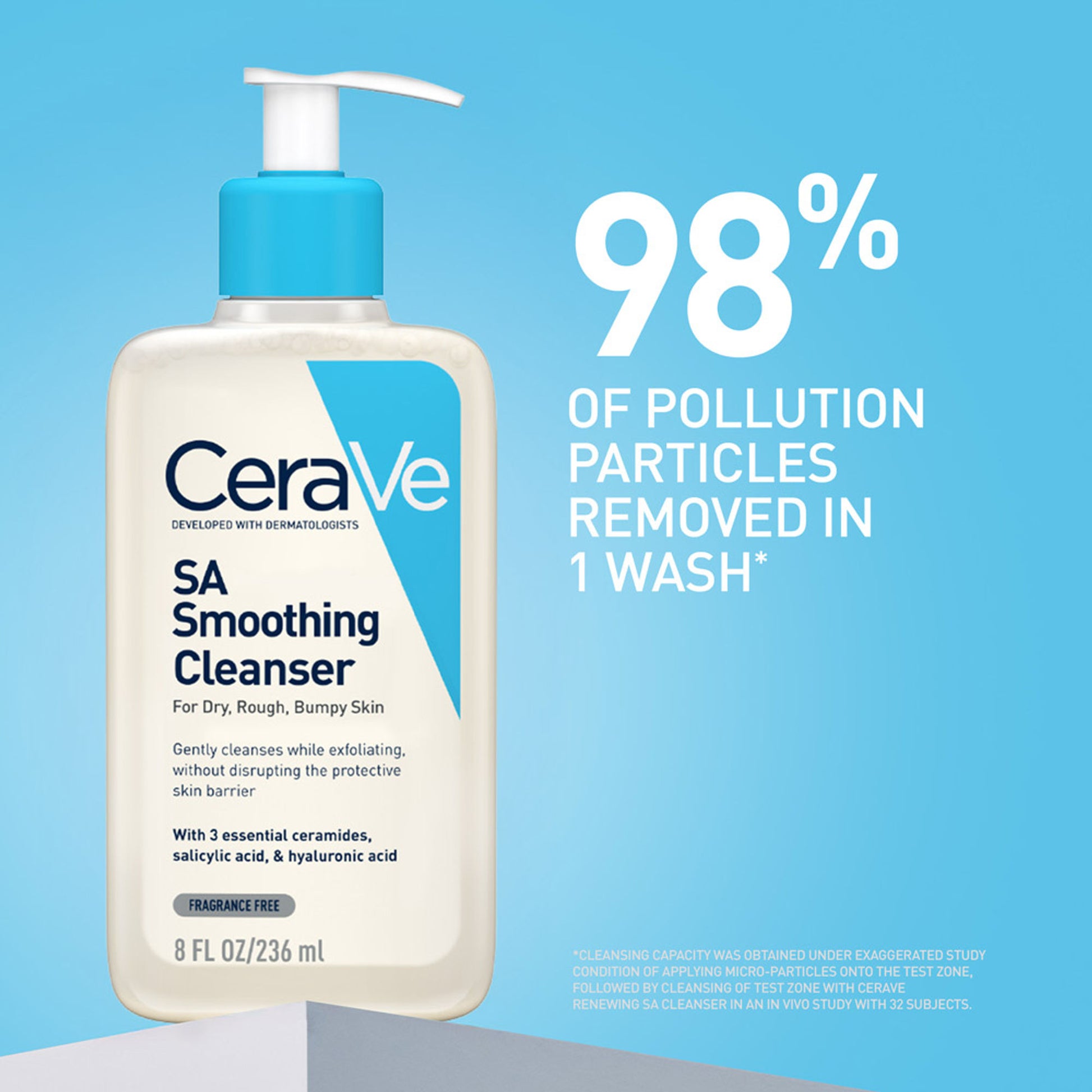 CeraVe SA Smoothing Cleanser For Dry, Rough & Bumpy Skin, Face Wash With Salicylic Acid & Ceramides