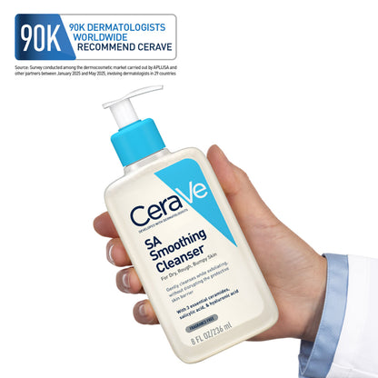 CeraVe SA Smoothing Cleanser For Dry, Rough & Bumpy Skin, Face Wash With Salicylic Acid & Ceramides