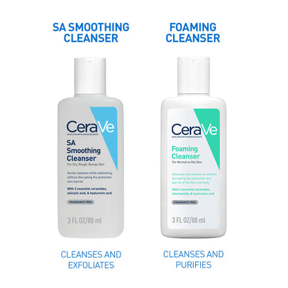 CeraVe SA Smoothing Cleanser For Dry, Rough & Bumpy Skin, Face Wash With Salicylic Acid & Ceramides