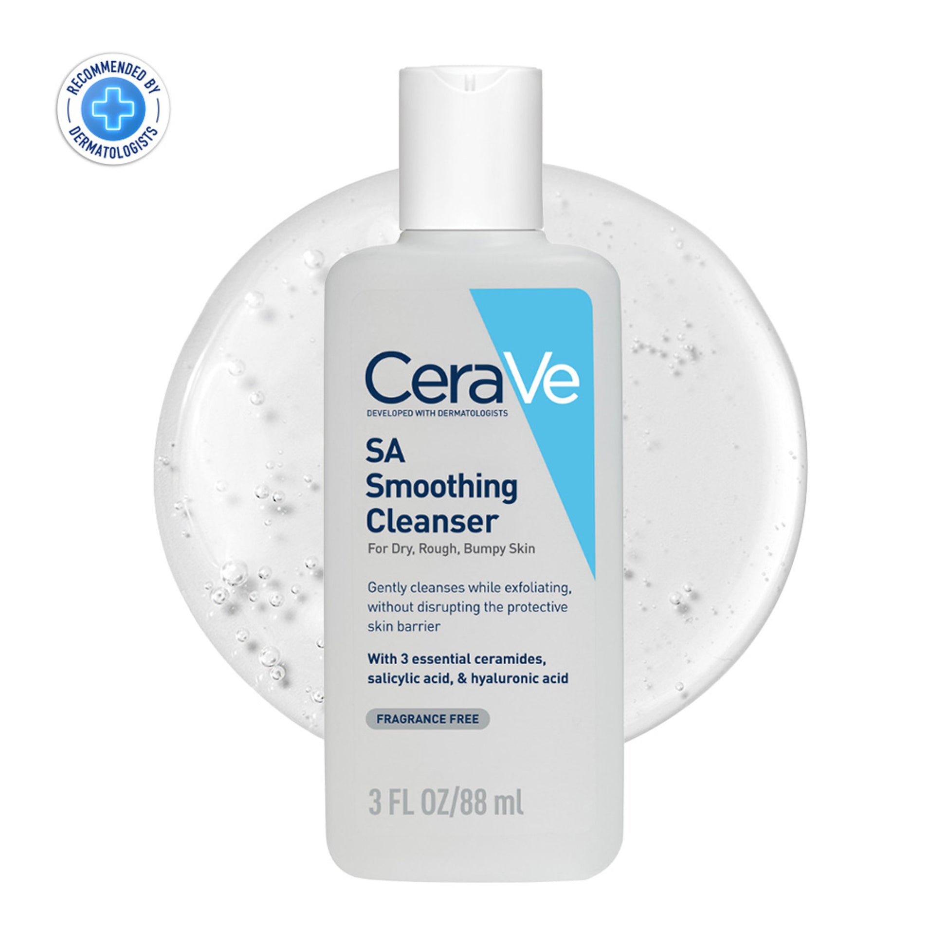 CeraVe SA Smoothing Cleanser For Dry, Rough & Bumpy Skin, Face Wash With Salicylic Acid & Ceramides