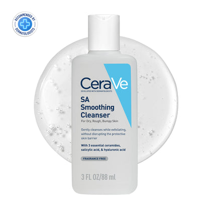 CeraVe SA Smoothing Cleanser For Dry, Rough & Bumpy Skin, Face Wash With Salicylic Acid & Ceramides